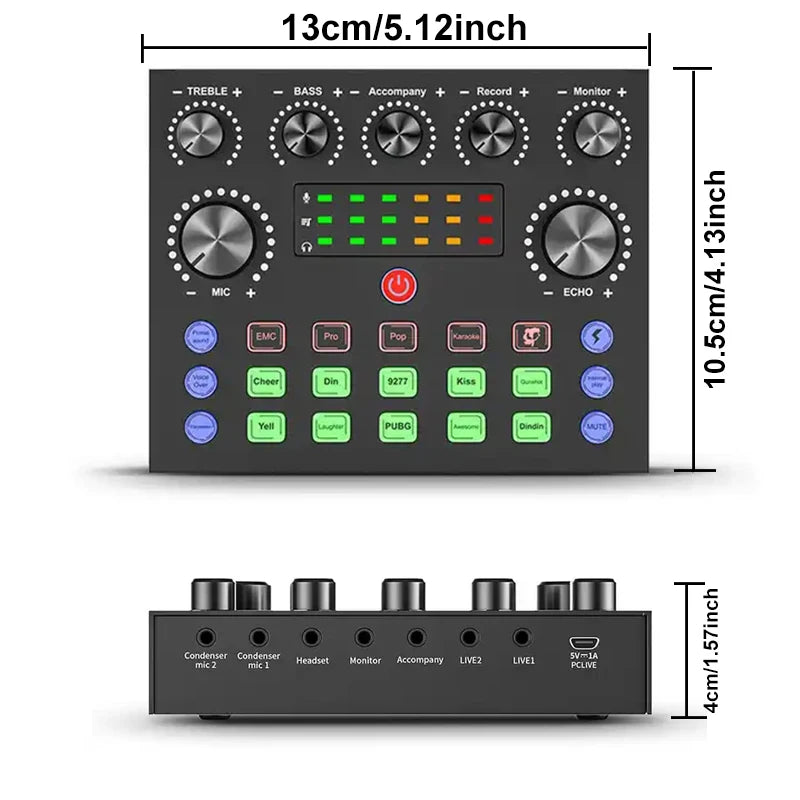 V8S Audio Mixer with Voice Changer for Podcast, Gaming & Karaoke