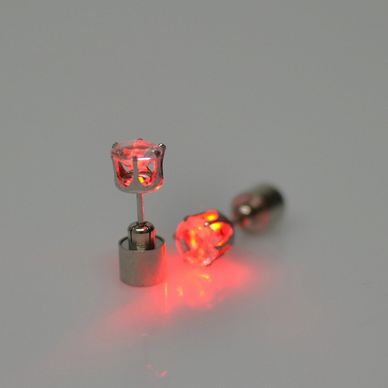 Fashion LED Earring Light Up Bright Earrings Glowing Ear Stud For DJ Dance Party Bar Girl Women Earring 1 Pair eprolo