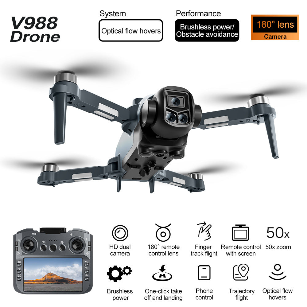 Drone with Triple Cameras, Screen, Optical Flow Positioning, 8K HD Aerial Photography, Obstacle Avoidance Flying Device eprolo