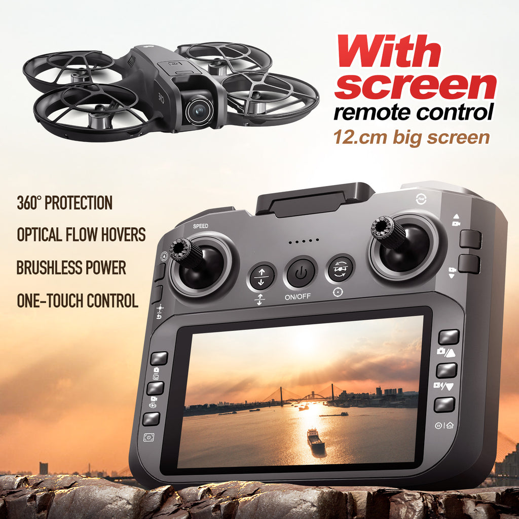 Motor Drone with Screen GPS Aerial Photography Foldable Remote Control Aircraft eprolo