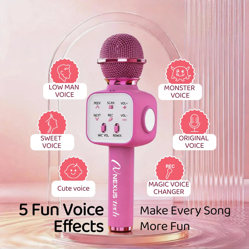 Wireless Bluetooth Karaoke Microphone with RGB Lights