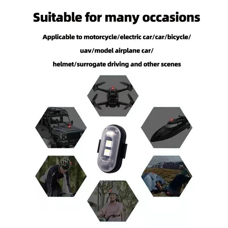 Wireless remote control aircraft light, car and motorcycle universal colorful flashing warning light, drone pilot light, charging eprolo