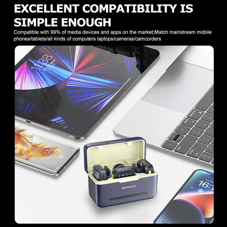 One to two wireless lavalier microphone intelligent noise reduction receiver microphone clip wireless microphone eprolo