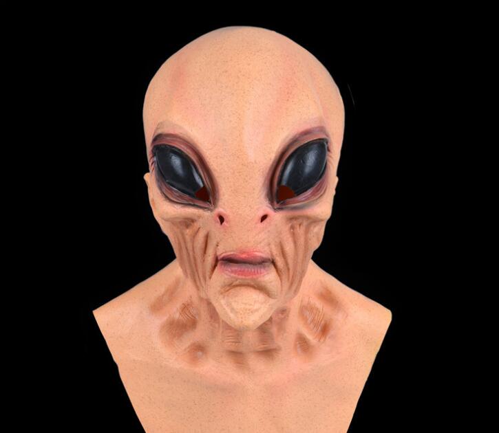 Halloween Alien Mask Scary Horrible Big Eyes Horror Alien Mask Full Head Latex Mask