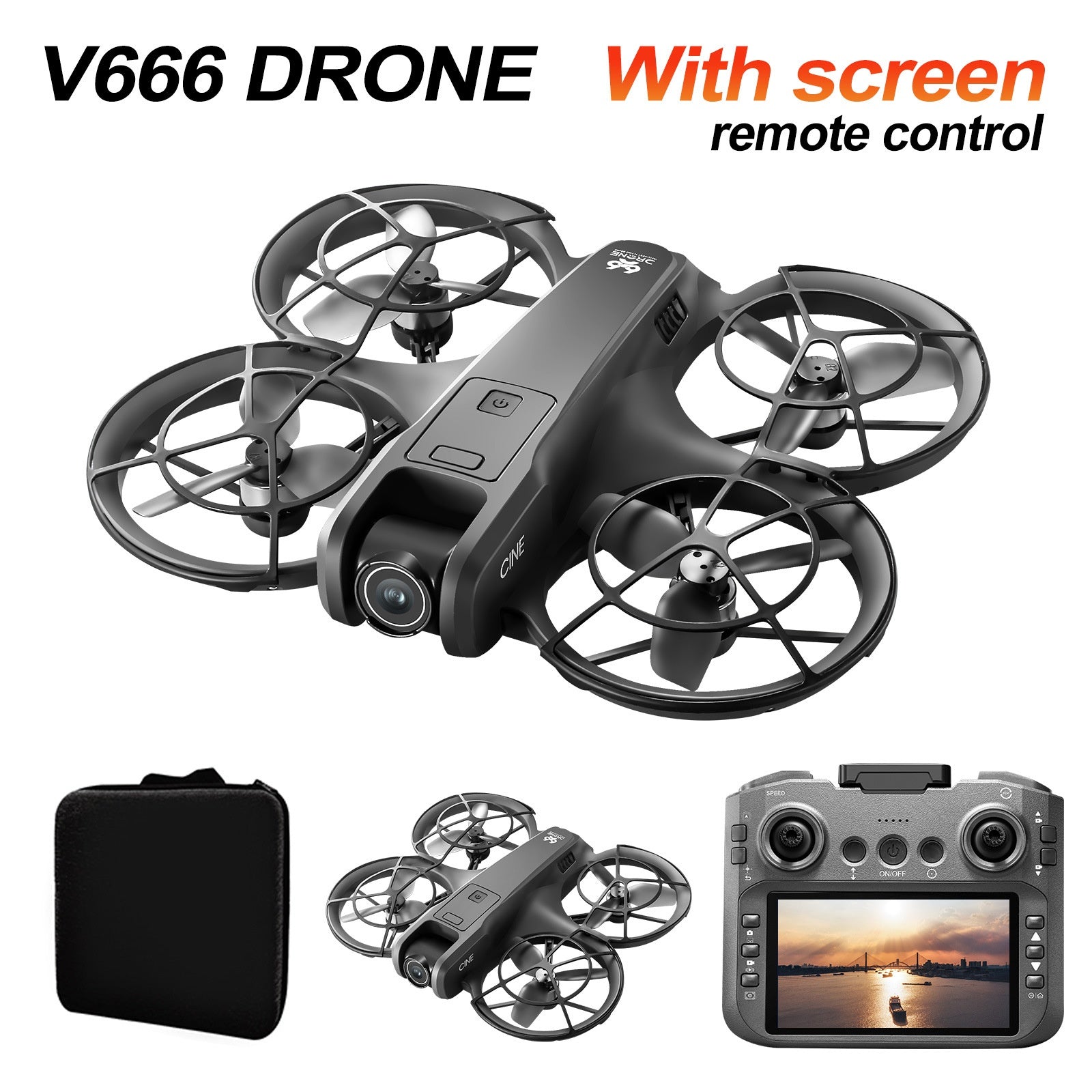 Motor Drone with Screen GPS Aerial Photography Foldable Remote Control Aircraft eprolo