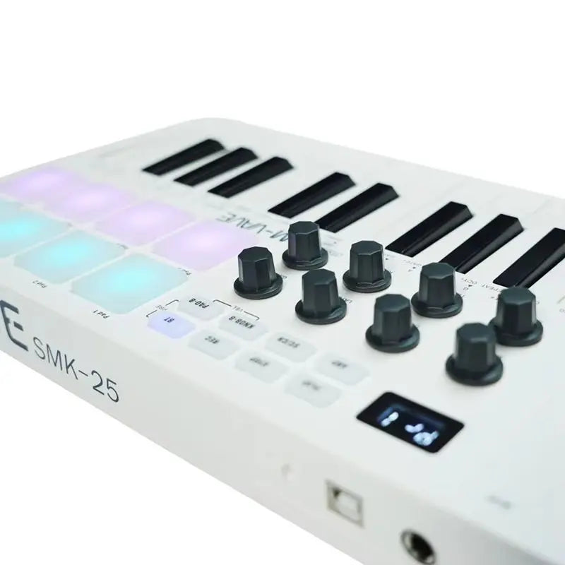 M-VAVE SMK-25 Portable MIDI Keyboard Controller with RGB Drum Pads