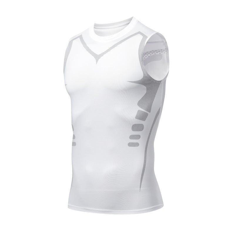 Quick-dry Men's Sports Fitted Short Sleeve Highly Elastic Breathable Moisture-wicking Fitness Training Vest eprolo