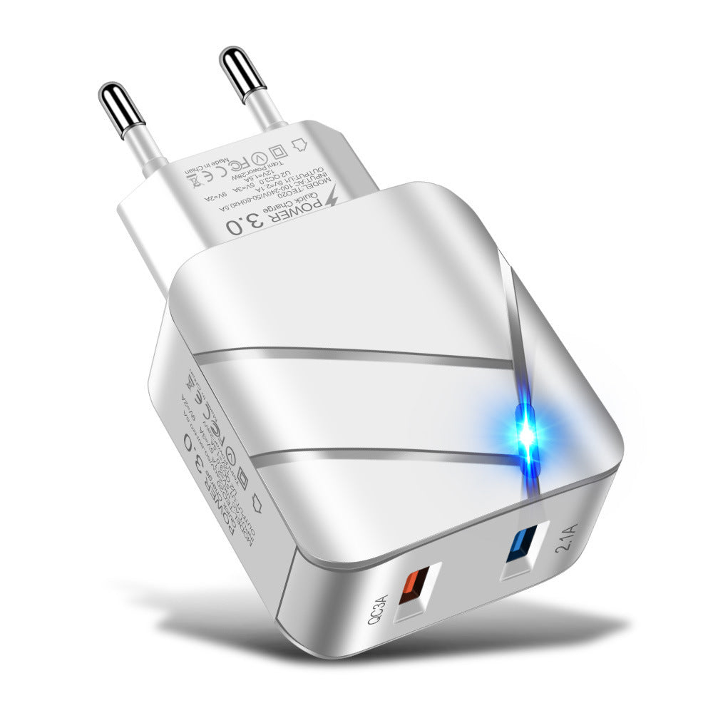 Dual USB QC3.0 Fast Charger | 2-Port Wall Adapter