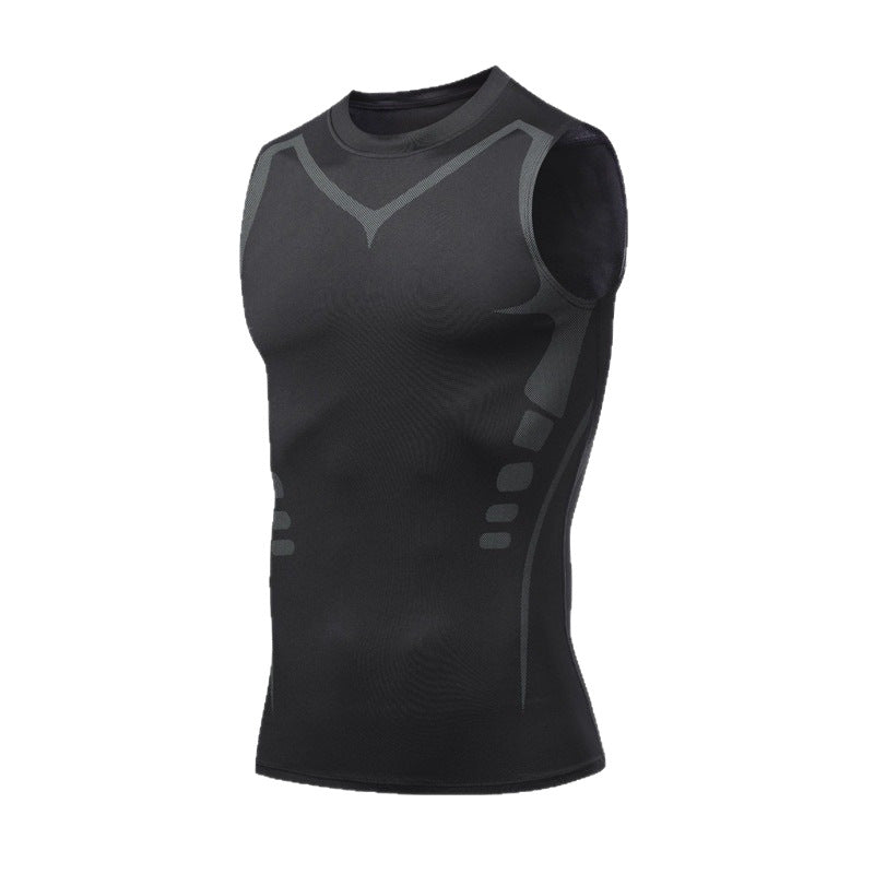 Quick-dry Men's Sports Fitted Short Sleeve Highly Elastic Breathable Moisture-wicking Fitness Training Vest eprolo