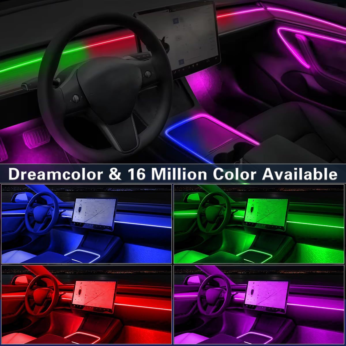 Suitable for 256 color dynamic light and shadow ambient lighting in cars universal car models with added welcome lights eprolo
