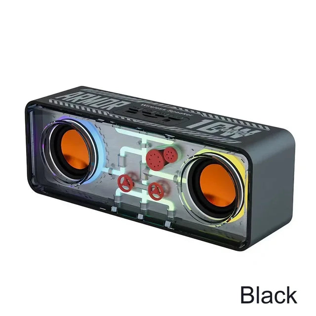 Bass Vibro-sound PUNK Style Dual Speakers Transparent Mechanical Wireless Bluetooth Speakers eprolo