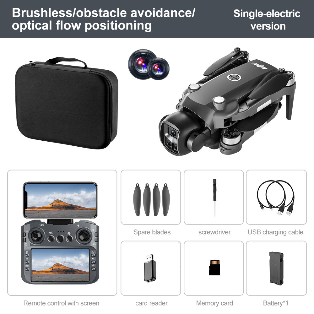 Drone with Triple Cameras, Screen, Optical Flow Positioning, 8K HD Aerial Photography, Obstacle Avoidance Flying Device eprolo