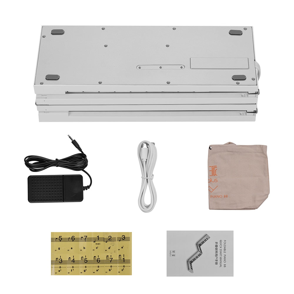 MIDIPLUS 88 Keys Foldable Electronic Piano Portable Keyboard 128 Tones Rhythm 30 Demo Songs Built-in Battery with Sustain Pedal eprolo