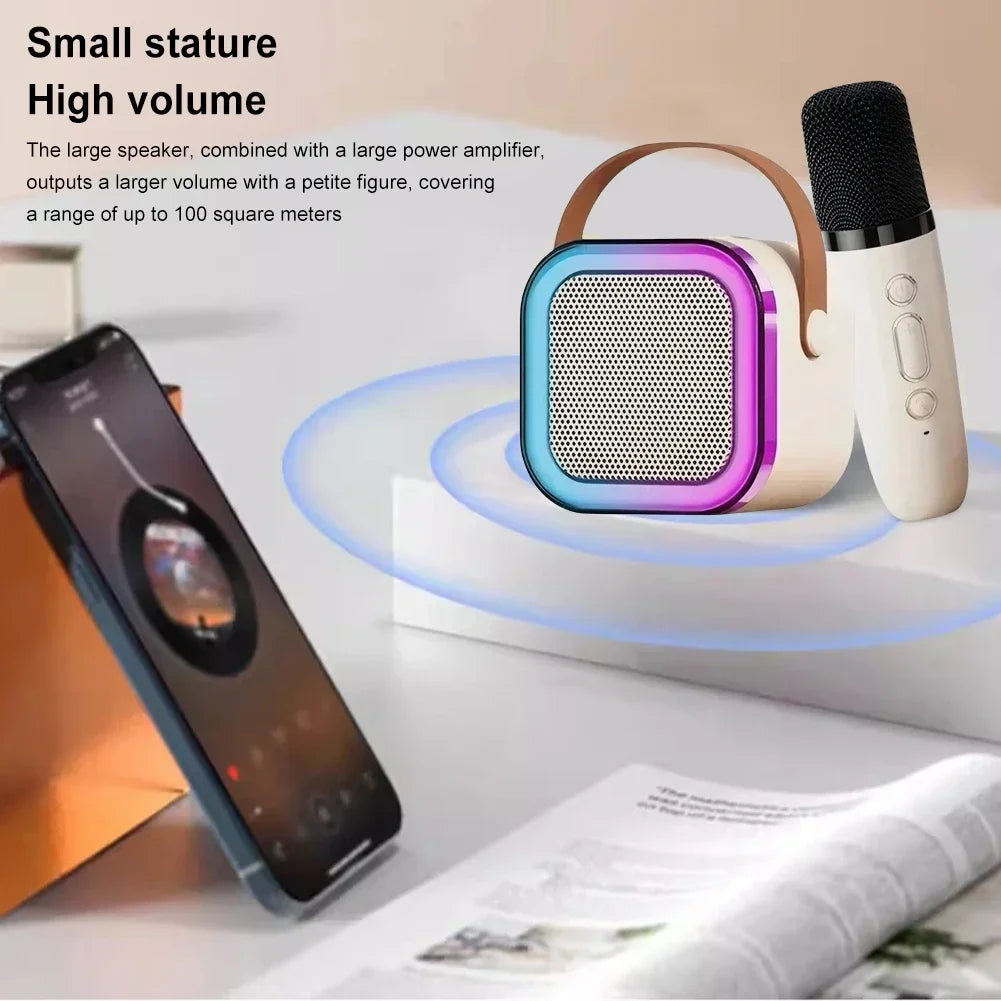 K12 Portable Bluetooth Karaoke Speaker with Wireless Microphone(s) & LED Lights product photo