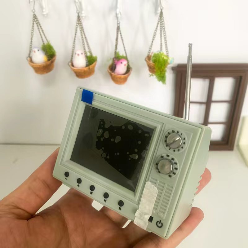 1:12 Scale Mini Playable TV Dollhouse Accessory for OB11 Dolls - Miniature Gachapon Decoration product photo