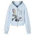 Letter printed light blue hooded jacket product photo