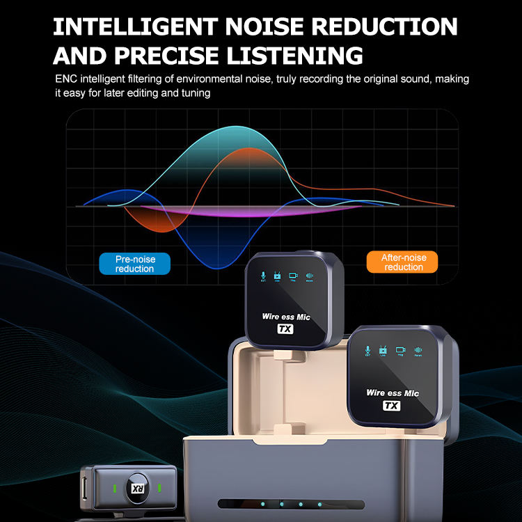 One to two wireless lavalier microphone intelligent noise reduction receiver microphone clip wireless microphone eprolo
