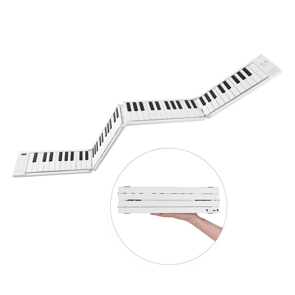 MIDIPLUS 88 Keys Foldable Electronic Piano Portable Keyboard 128 Tones Rhythm 30 Demo Songs Built-in Battery with Sustain Pedal eprolo