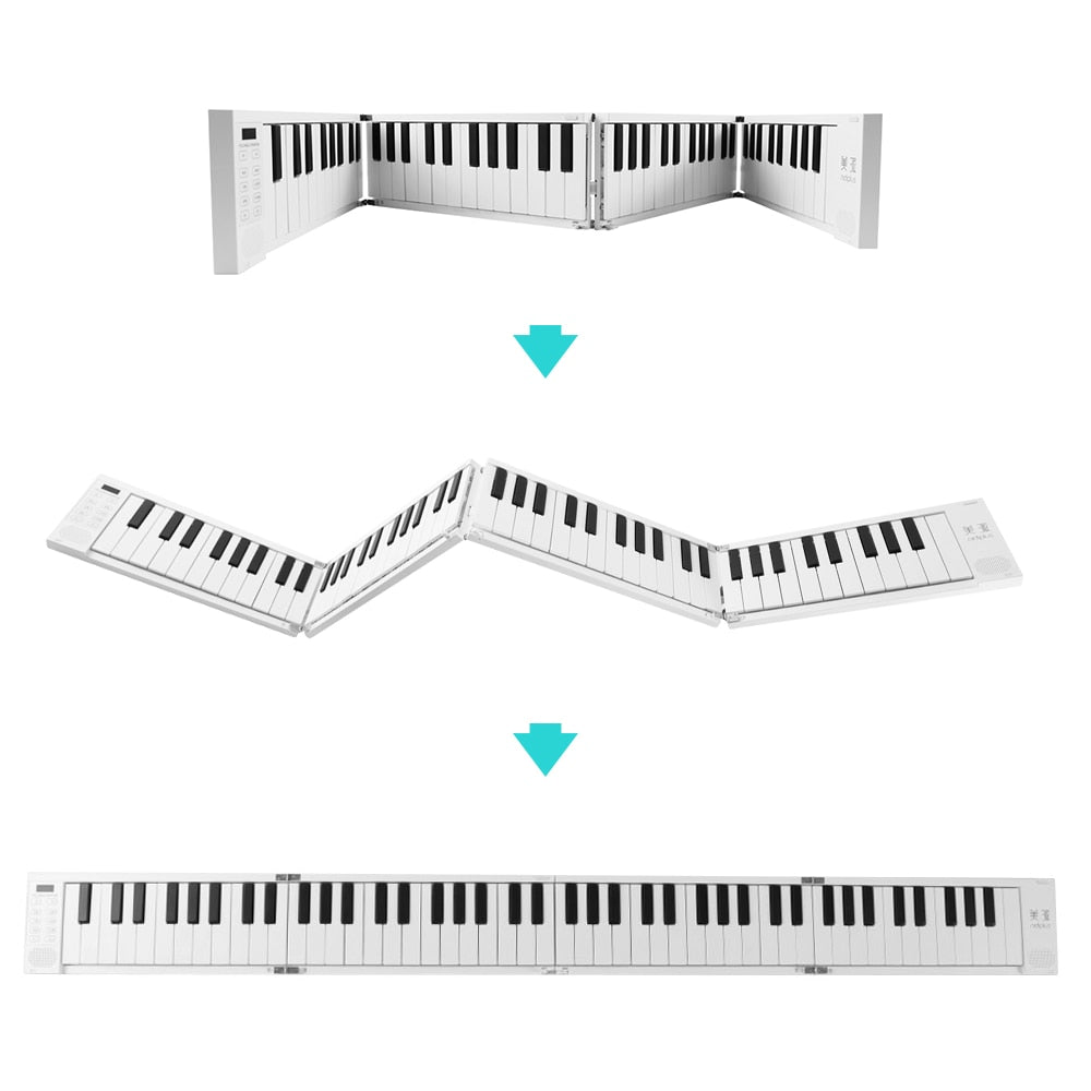 MIDIPLUS 88 Keys Foldable Electronic Piano Portable Keyboard 128 Tones Rhythm 30 Demo Songs Built-in Battery with Sustain Pedal eprolo