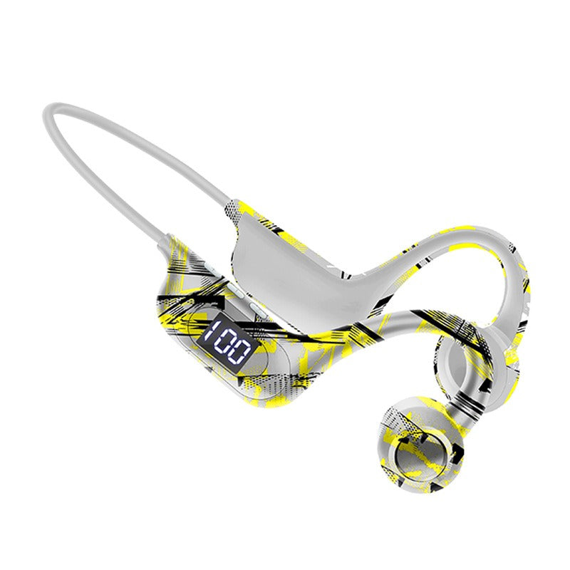 AKZ-G9 Graffiti Bone Conduction Wireless Bluetooth Earphones Insert Card Digital Display Hanging Ear Wireless Earphones eprolo