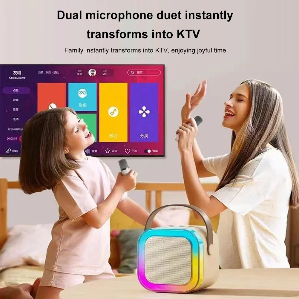 K12 Portable Bluetooth Karaoke Speaker with Wireless Microphone(s) & LED Lights product photo