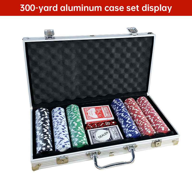 500 PCS Poker Chip Set in Locking Aluminum Briefcase - Texas Hold'em Gambling Kit with Dice, Dealer Button & Cards