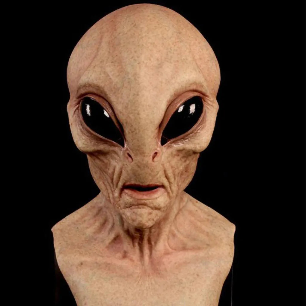 Halloween Alien Mask Scary Horrible Big Eyes Horror Alien Mask Full Head Latex Mask