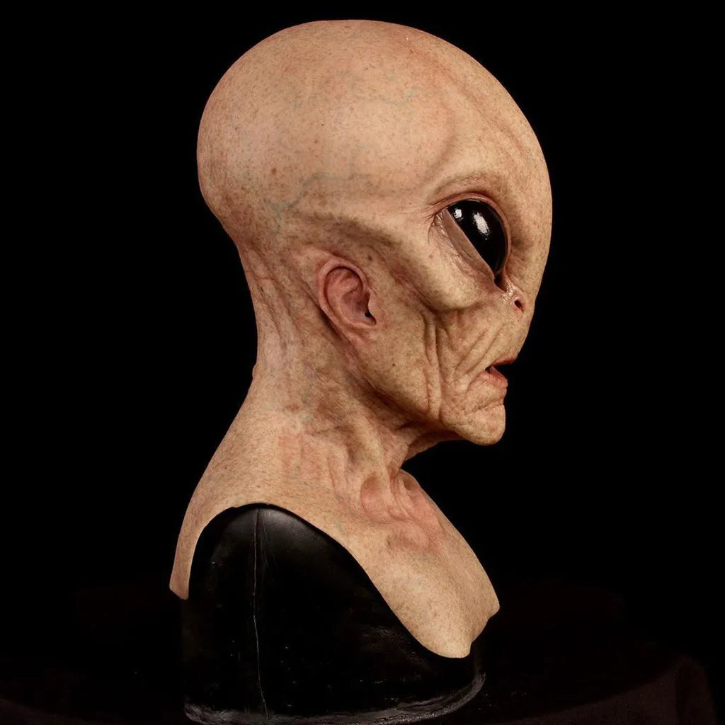 Halloween Alien Mask Scary Horrible Big Eyes Horror Alien Mask Full Head Latex Mask