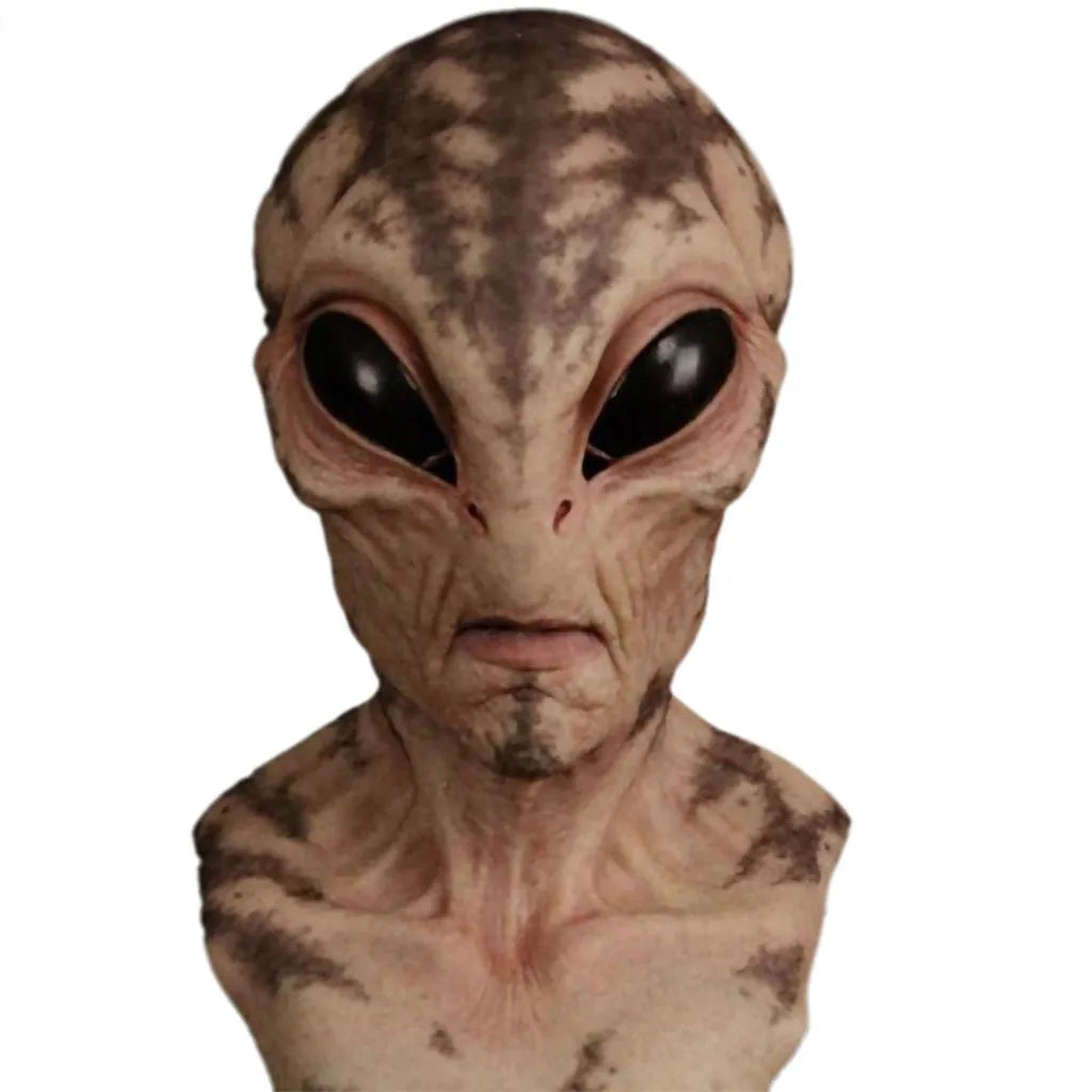 Halloween Alien Mask Scary Horrible Big Eyes Horror Alien Mask Full Head Latex Mask