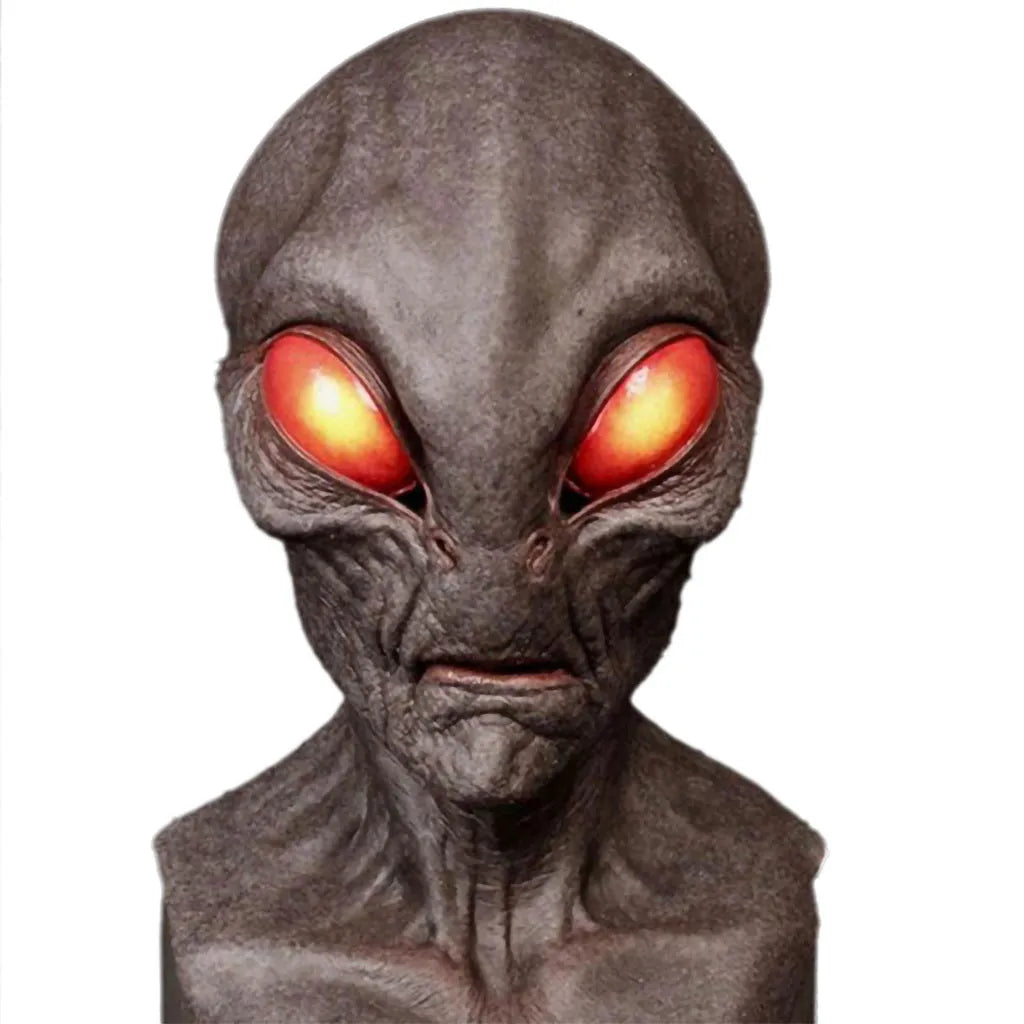 Halloween Alien Mask Scary Horrible Big Eyes Horror Alien Mask Full Head Latex Mask