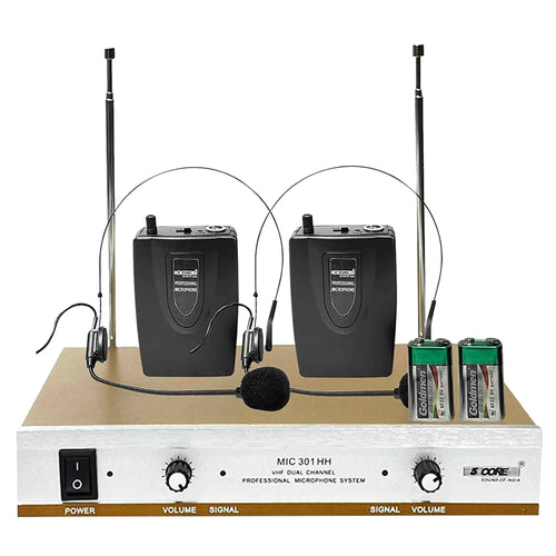 5Core Wireless Microphones w 2 Headset Portable Mini Microfono