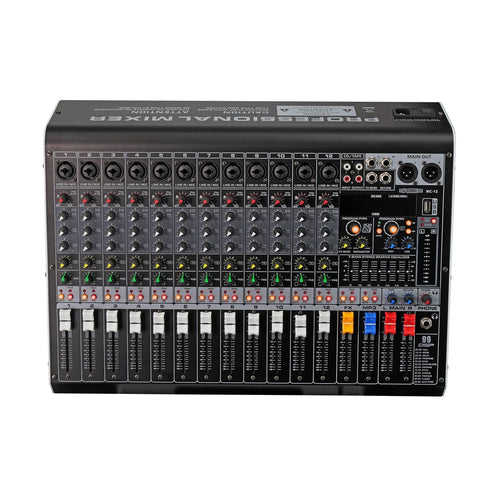 Audio Mixer 12 Channel DJ Equipment with Bluetooth USB Console Sound Violet Rose