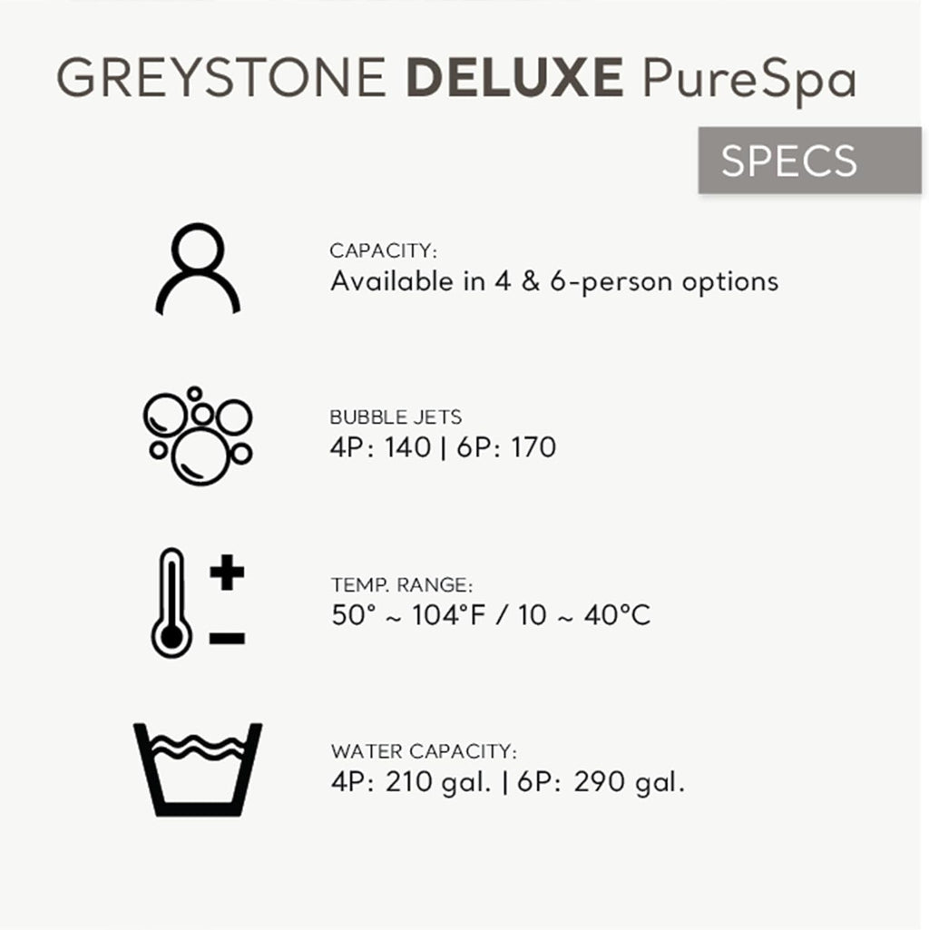 Purespa Plus Greystone 4-Person Inflatable Hot Tub with Jets