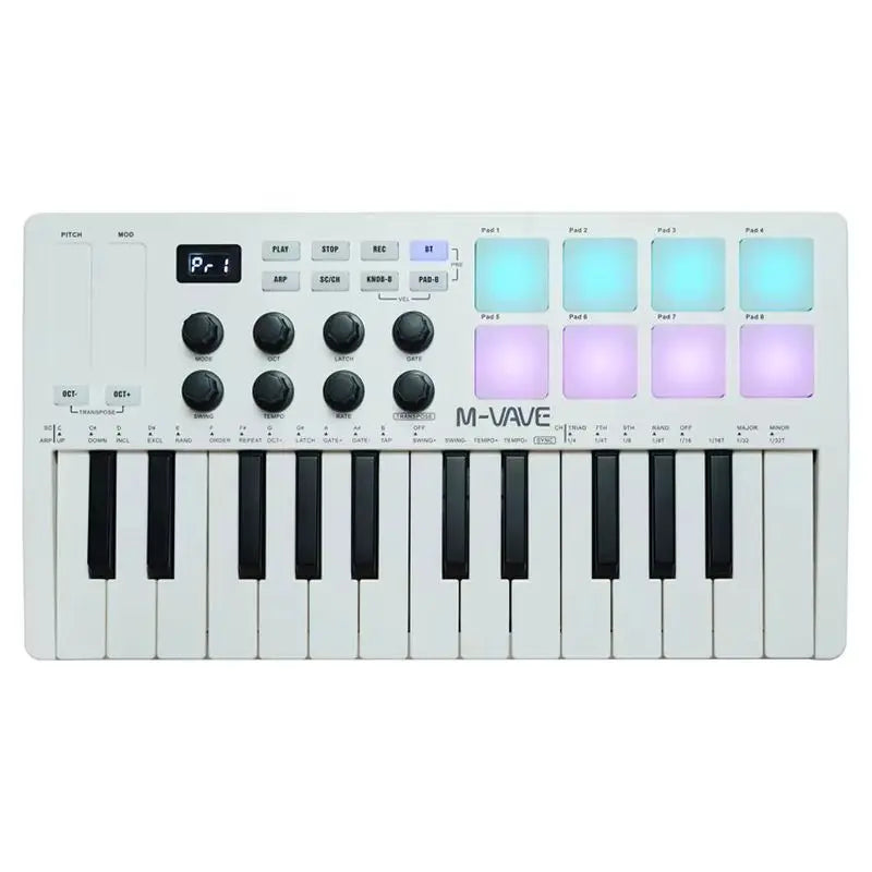 M-VAVE SMK-25 Portable MIDI Keyboard Controller with RGB Drum Pads