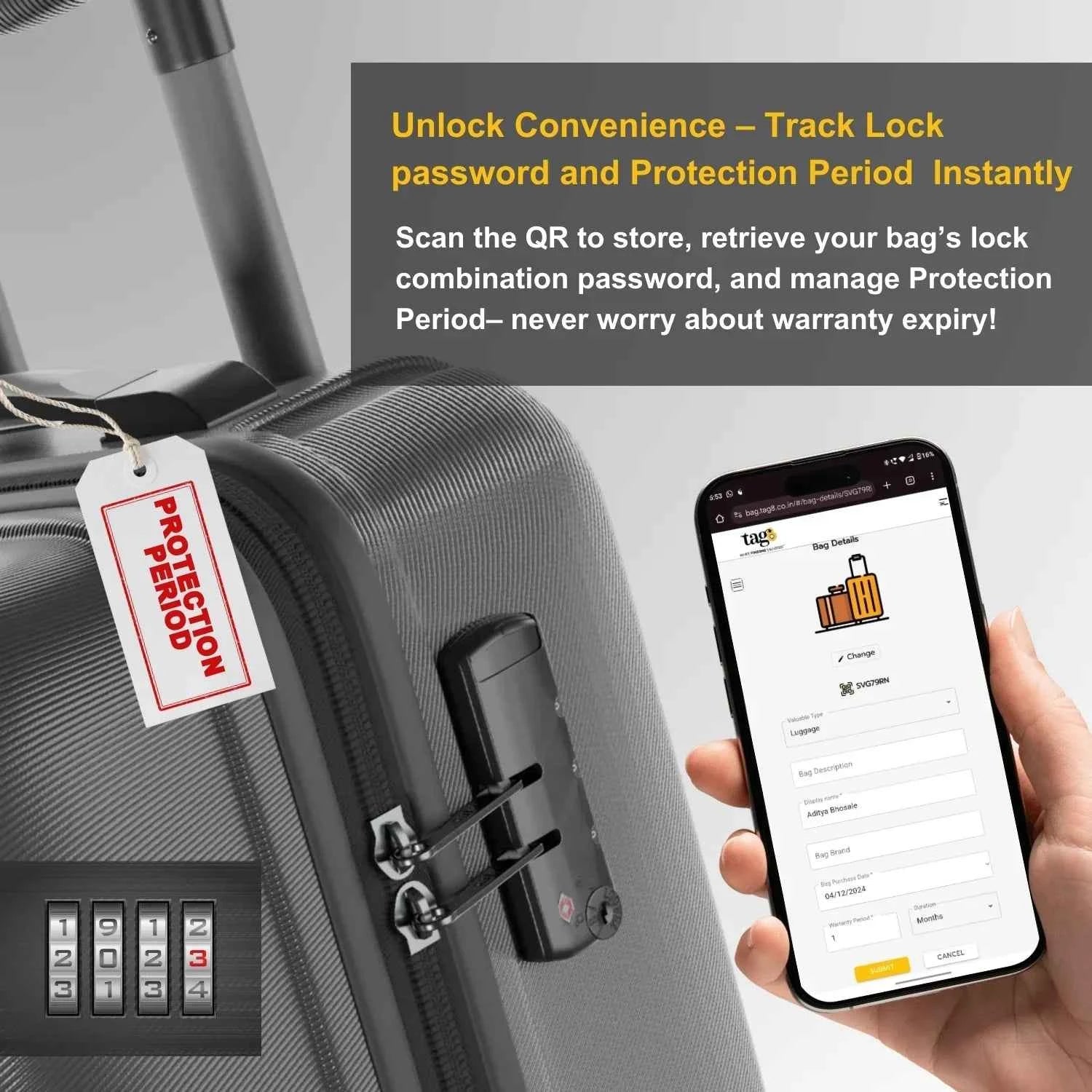 Smart Bag Security Tag - China Flag [Pack 2]