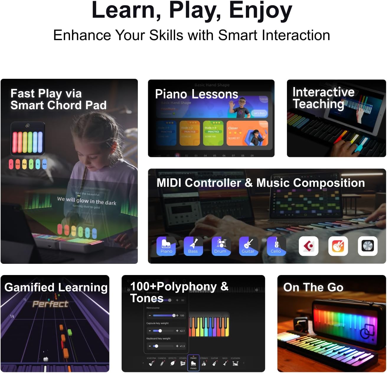 Smart Piano Keyboard with MIDI Controller