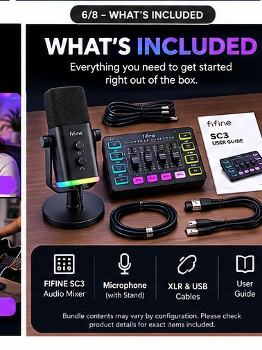 FIFINE SC3 bundle contents and included accessories