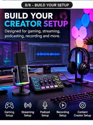 FIFINE SC3 creator setup for gaming, streaming, podcasting and recording