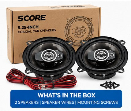 5CORE 5.25-inch coaxial car speakers with accessories