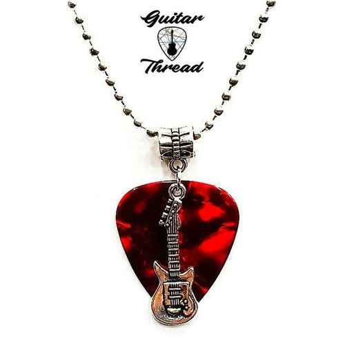 Handmade Guitar Pick Necklace | Guitar Charm Necklace
