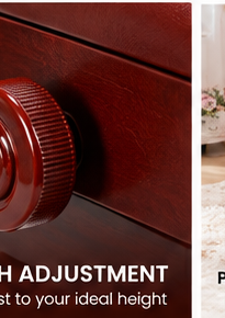 Close-up of the piano bench side adjustment knob