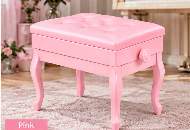 5 Core pink piano bench in a bright music room