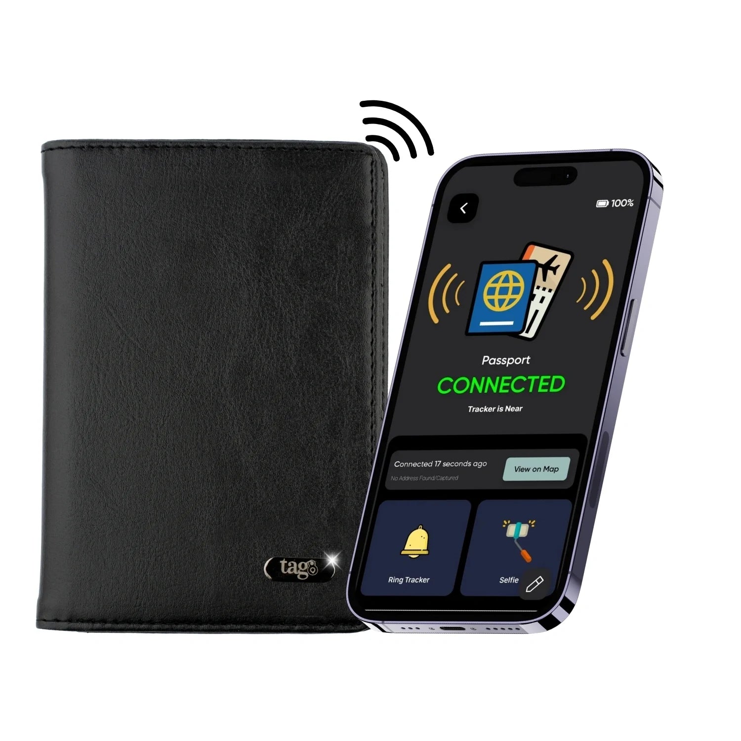 Dolphin Smart Leather Passport Tracker