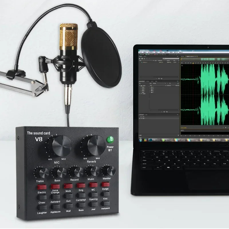 V8 sound card podcast streaming kit